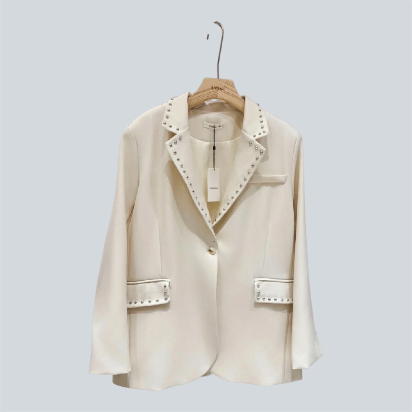 Blazer crèmekleur met studs