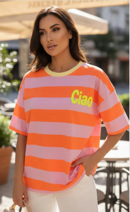 Ciao stripe T-shirt