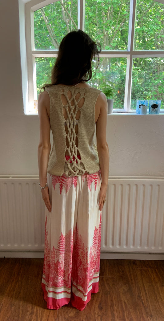 Goudkleurige lurex top