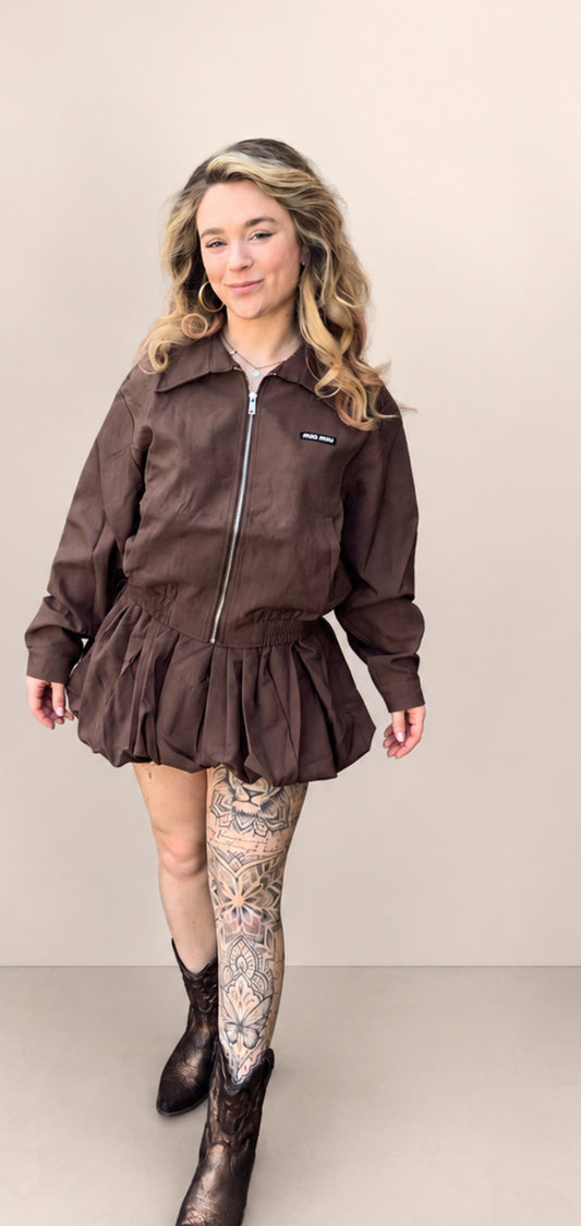 Mia Balloon set Army green,Donkerbruin en Zwart