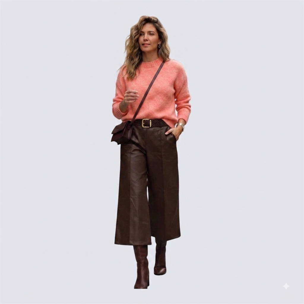 Beige en Salmon roze dames trui Acryl