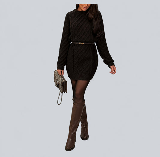 Dark Maroon Knit Dress