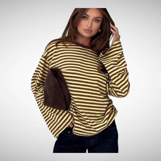Bruin/Geel gestreepte longsleeve