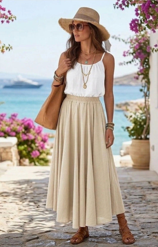 Bohemain rok beige