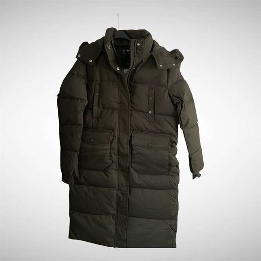 Puffer winterjas Army Green met capuchon
