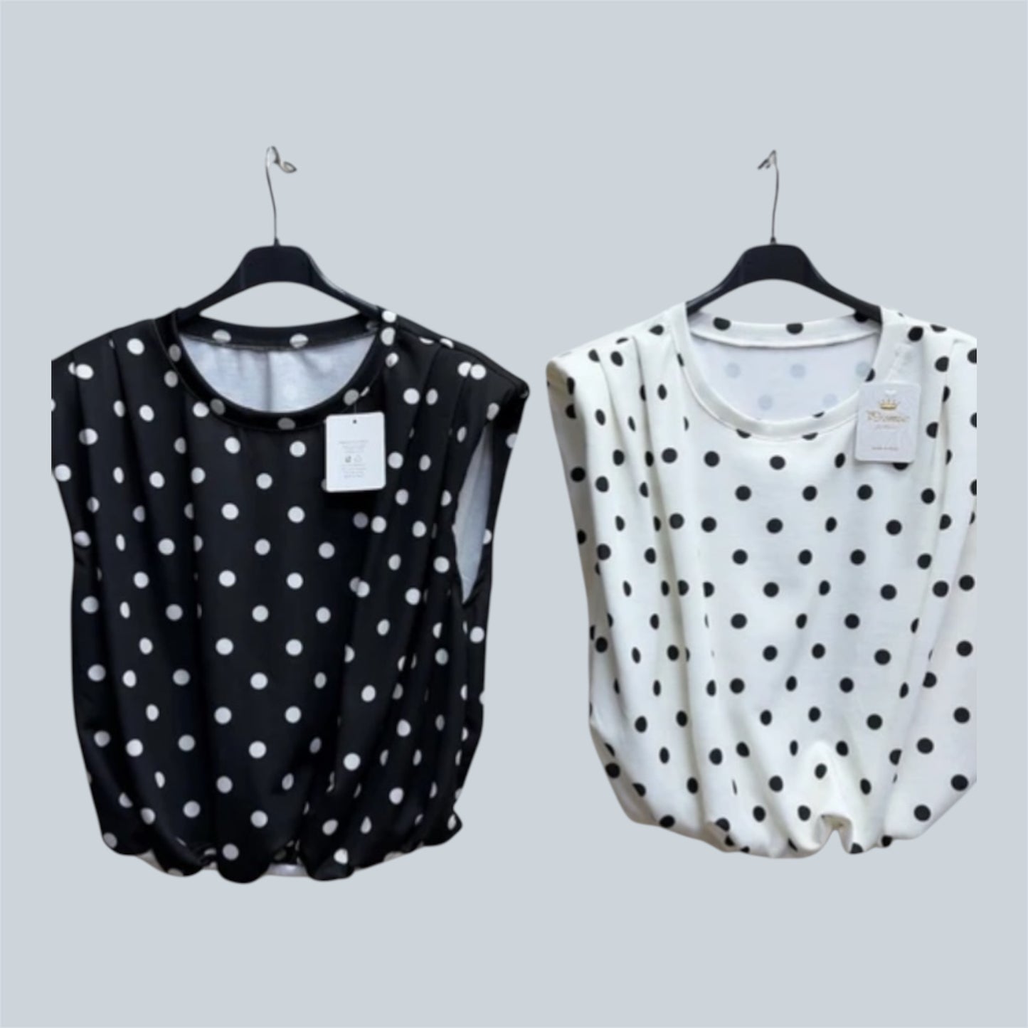 Polka-Dot top met schouderpads