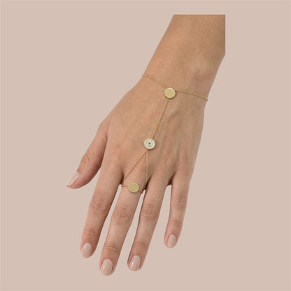 Hand Cain gold met steentje