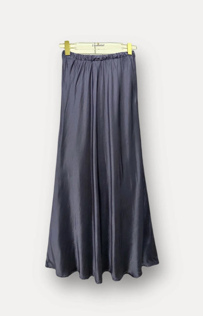 Midi Rok Satijn Navy
