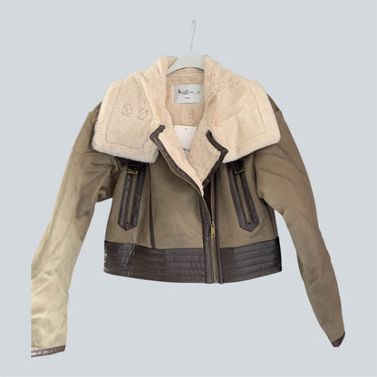 Khaki Groene  Biker Jacket