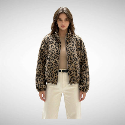 Teddy jacket Leopard bruin