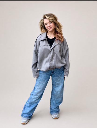 Oversized suède look Bomberjacks