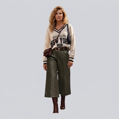 Palazzo Faux Leather Set Luxe 2-Delige Dames Set