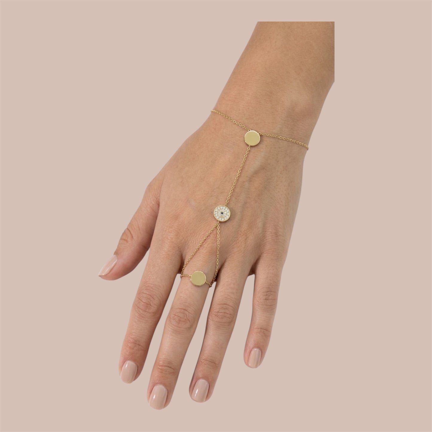 Hand Cain gold met steentje