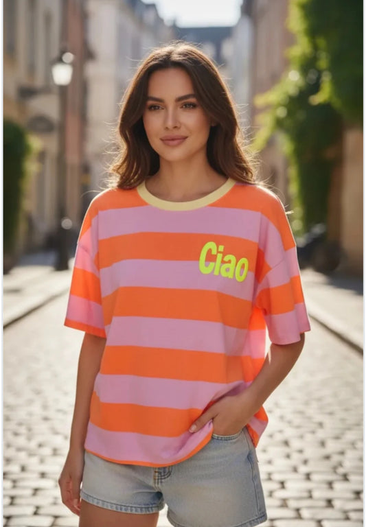 Ciao stripe T-shirt