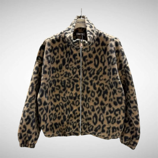Teddy jacket Leopard bruin