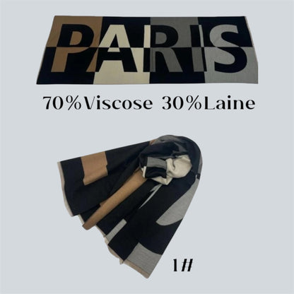 Paris Sjaal Beige Zwart en Grijs