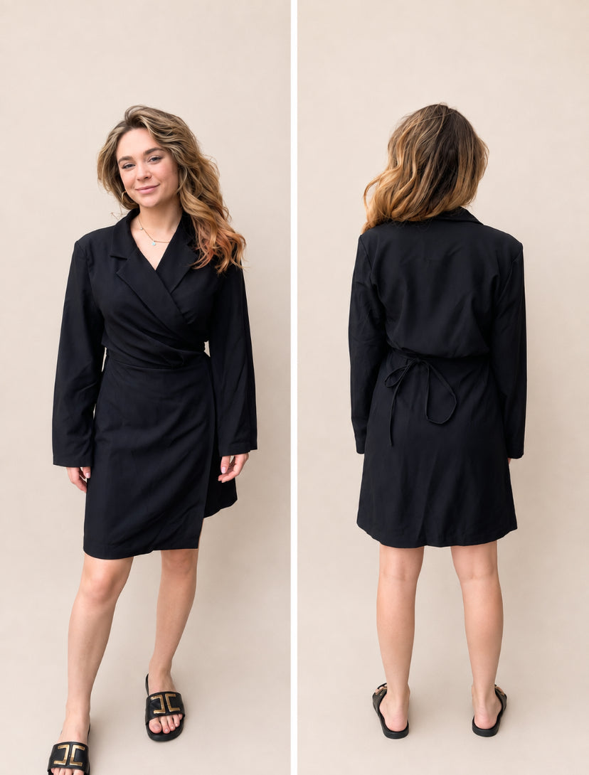 Classic elegant blazer dress zwart
