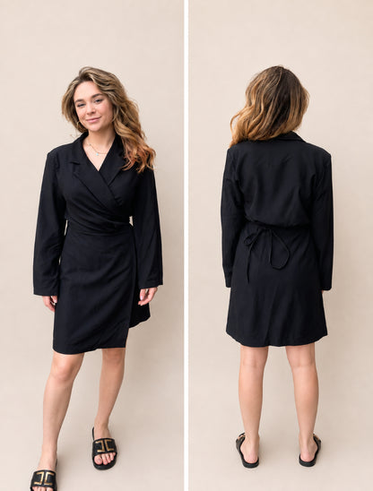 Classic elegant blazer dress zwart