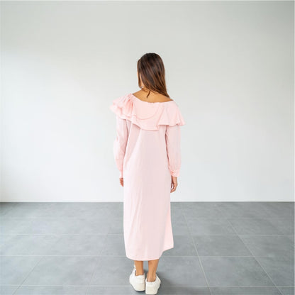 Lichtblauwe off-shoulder jurk 100%Cotton