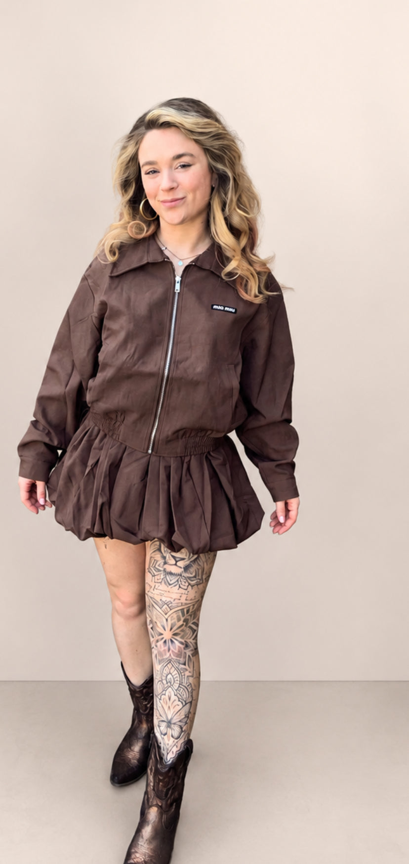 Mia Balloon set Army green,Donkerbruin en Zwart