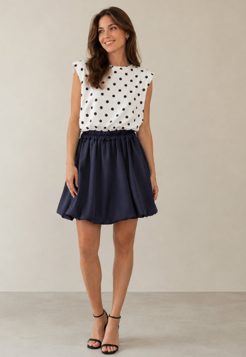 Donkerblauwe Balloon rok trendy