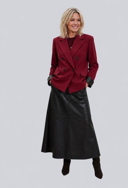 Bordeaux Double-Breasted Blazer