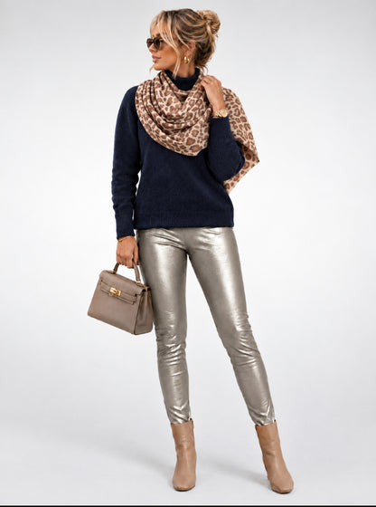 Winter Leopard Scarf Beige