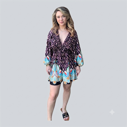 Zwart of Roze Playsuits met Bohemian Print