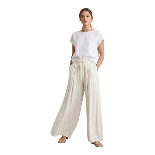 Palazzo pantalon Crèmekleurige 100% Viscose