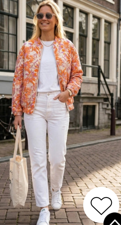 Bloemen bomberjack