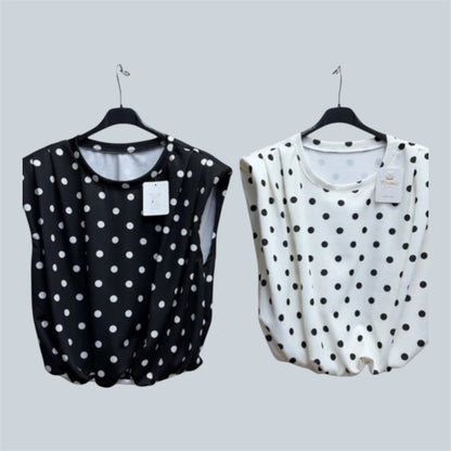 Polka-Dot top met schouderpads