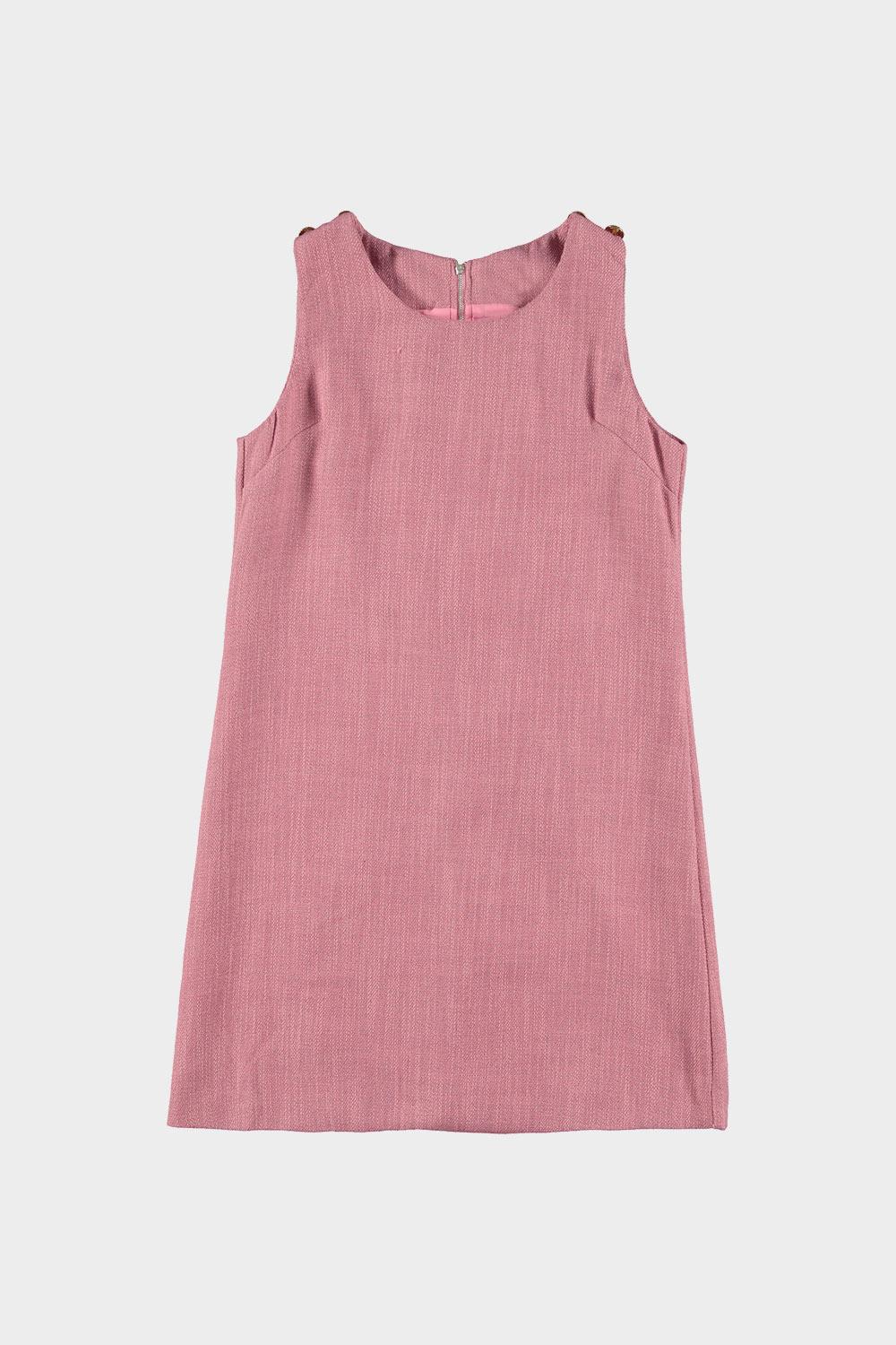 Tweed jurk oud-roze