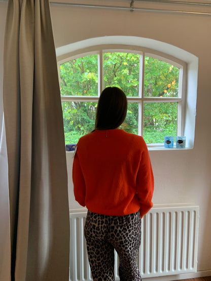 Soft fine trui oranje